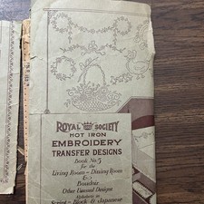 Vintage Royal Society Hot Iron Embroidery Transfer Living Room picture