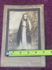 Antique 1919 Photo Genealogical Americana Georgie Belle Nix Lovelady Long Hair picture
