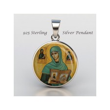 Saint Macrina The Younger 925 Sterling Silver Christian Medal picture