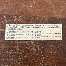 Nov 1878 10th Precinct 2nd Platoon Rifle Team Seppenfeldt P Brennan Clip AG2-S17 picture