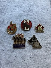 Vintage Lot Of 5 Various Canadian RCMP Lapel Pins Royal Canadian Mounted Police picture