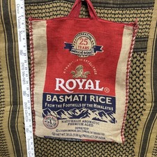 Royal Basmati Rice Bag 20LbsBurlap Bag Zip Closed BAG ONLY  picture