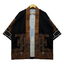 NIBUTANI AINU CRAFT Happi Japanese Traditional Jacket Coat Black Brown Japan New picture