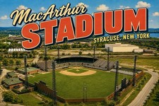 Greetings From MacArthur STADIUM SYRACUSE, NEW YORK MODERN Postcard C344 picture