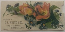 Antique G. E. Waltz & Co Reading PA Upholsterers Awnings Trade Card picture