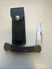 Vintage Buck 110 Folding Hunter No Dot 1972-74 USA Early 3-Line w/ Sheath picture