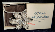 Vintage 1975 Gorham STERLING Silver Pendant Ornament Christmas Snowflake w/ Box picture