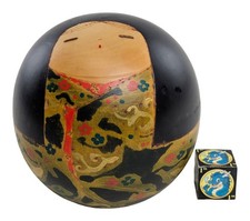 Rare Egg-Shaped Creative Kokeshi Doll by Kato Tatsuo from Japan, 12 W x 11 T cm picture