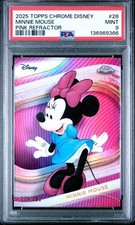 2025-2026 Topps Chrome Disney Minnie Mouse Pink Refractor /250 #28 PSA 9 picture