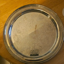 Oneida Round Silver Plate Serving Tray Platter with Hallmark Stamp picture