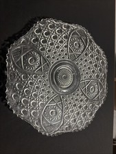 Vintage Smith Glass Daisy Button Clear Punch Underplate Discontinued 22 1/2