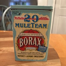 Vintage 20 Mule Team Borax Collectible Metal tin. Advertising. Repo picture