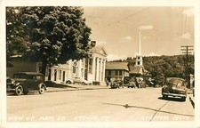 A Quiet Day On Main Street, Stowe VT RPPC 1945 picture