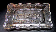 The Last Summer Jesus Christian Indiana Embossed Glass 3x6 Rectangle Tray Dish picture