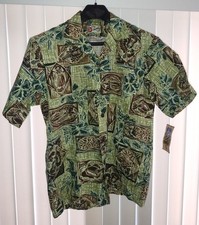 Vintage NEW NWT HILO HATTIE COTTON COCONUT Button up HAWAIIAN SHIRT MEN Size L picture