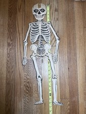 Vtg 1920s 1930s German Halloween Jointed Skeleton Die Cut Embossed Pulp 27