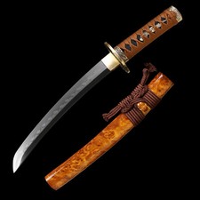 20'' Clay Tempered L6 Steel Real Hamon Japanese Samurai Tanto Sword Short Katana picture