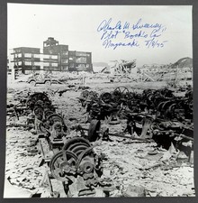 Charles W Sweeney Signed Nagasaki Mitsubishi Steel Works Photo Bockscar WWII picture