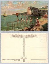 Napoli Posillipo Palazzo DonnAnna Swimmers Postcard picture
