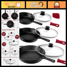 Pre-Seasoned Cast Iron Skillet Set 8