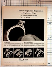 Vintage Zales Jewelers Diamond Ring Ad Magazine Print Dallas Texas picture