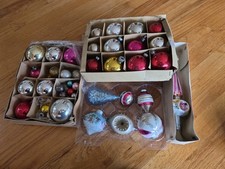 Lot of 35+ Vintage Ornaments Shiny Brite, Etc. indents, Tree Topper, picture