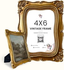 97 Decor Vintage Picture Frame 4x6- Gold 4x6 Picture Frame, Elegant Antique Fram picture