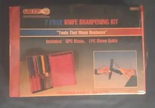 New GRIP 7 Piece Knife Sharpening Kit System Guided 6pc Stone 1pc Guide Box picture