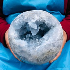 8.75LB Natural Blue Celestite Geode Quartz Crystal Mineral Specimen Healing picture