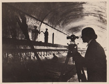 1934 Press Photo Soviet Woman Surveyor Working on Moscow Underground Subway picture