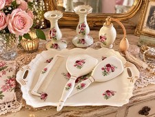 VTG Formalities Baum Vanity Set Roses Atomizer Mirror Tray Set Cottagecore picture