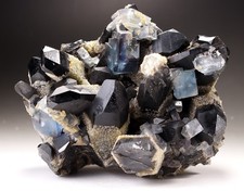 RARE HUGE GEMMY TURQUOISE ZONE FLUORITE W/ BLACK CLUSTER FLOWER Yaogangxian Mine picture