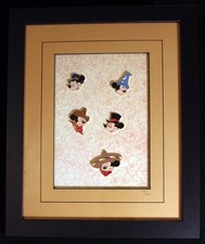 Walt Disney Auctions PIN SET Mickey Mouse MANY HATS Framed 2001 Ltd Ed #24 / 100 picture