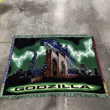Vintage Very Rare 1998 Godzilla Blanket Made In USA picture