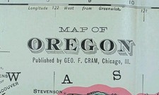 Vintage 1902 OREGON Map 22
