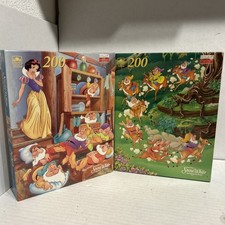 Golden Disney’s Snow White And The Seven Dwarfs 200 Piece Puzzle Complete Lot picture