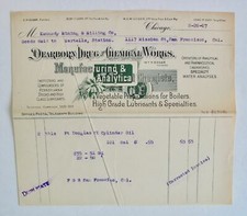 Antique 1907 Illustrated Billhead Chemist San Francisco California USA Chemical picture