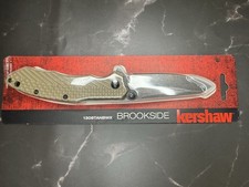 NEW Kershaw Tan Handle Brookside Linerlock Folding Pocket Knife picture