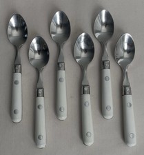 RARE Set 6 Vintage MCM Washington Forge MARDI GRAS-WHITE Demitasse Spoons 5 1/8