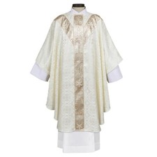 Ivory-White Chasubles, Chartres Collection Semi-Gothic Chasuble and Stole picture
