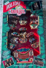 Vintage 1992 Mr Christmas Holiday Carousel 6 Animals Musical Lighted Works picture
