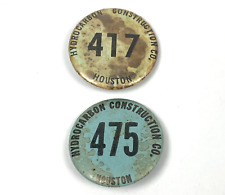 2 Houston Texas Hydrocarbon Construction Company TX Pin Pinback Buttons picture