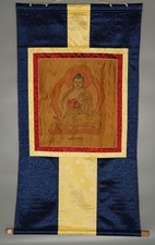 Real Tibet 19th Century Old Antique Buddhist Hand-Painted Thangka Ratnasambhava picture