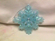 Beautiful Acrylic BLUE Iridescent SNOWFLAKE Christmas Ornament 5