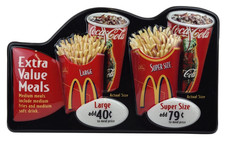 2002 McDonald's Super Size Coca-Cola Drive-Thru Menu Board Panel 3D Display Sign picture