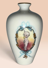Antique Lenox American Belleek Miniature Vase Rose O'Neill Kewpie Signed Mosier picture