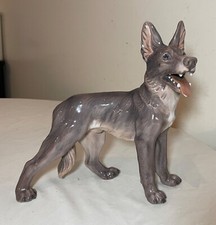 vintage Dahl Jensen 1087 Copenhagen Denmark porcelain German shepherd dog statue picture