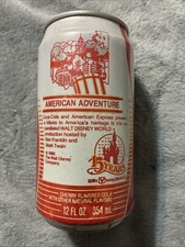 Vintage Cherry Coke 12oz Soda Can Disney’s American Adventure Graphic 1986 👀 picture