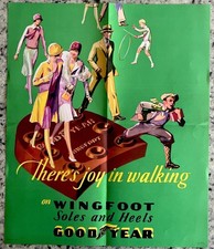 Vintage Original 1931 Goodyear Wingfoot Store Poster 14.25” X 17” Art Deco Sign picture