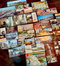 Vintage 1950s-1970s Travel Ephemera Lot of 23 Oversized Post Cards + More picture